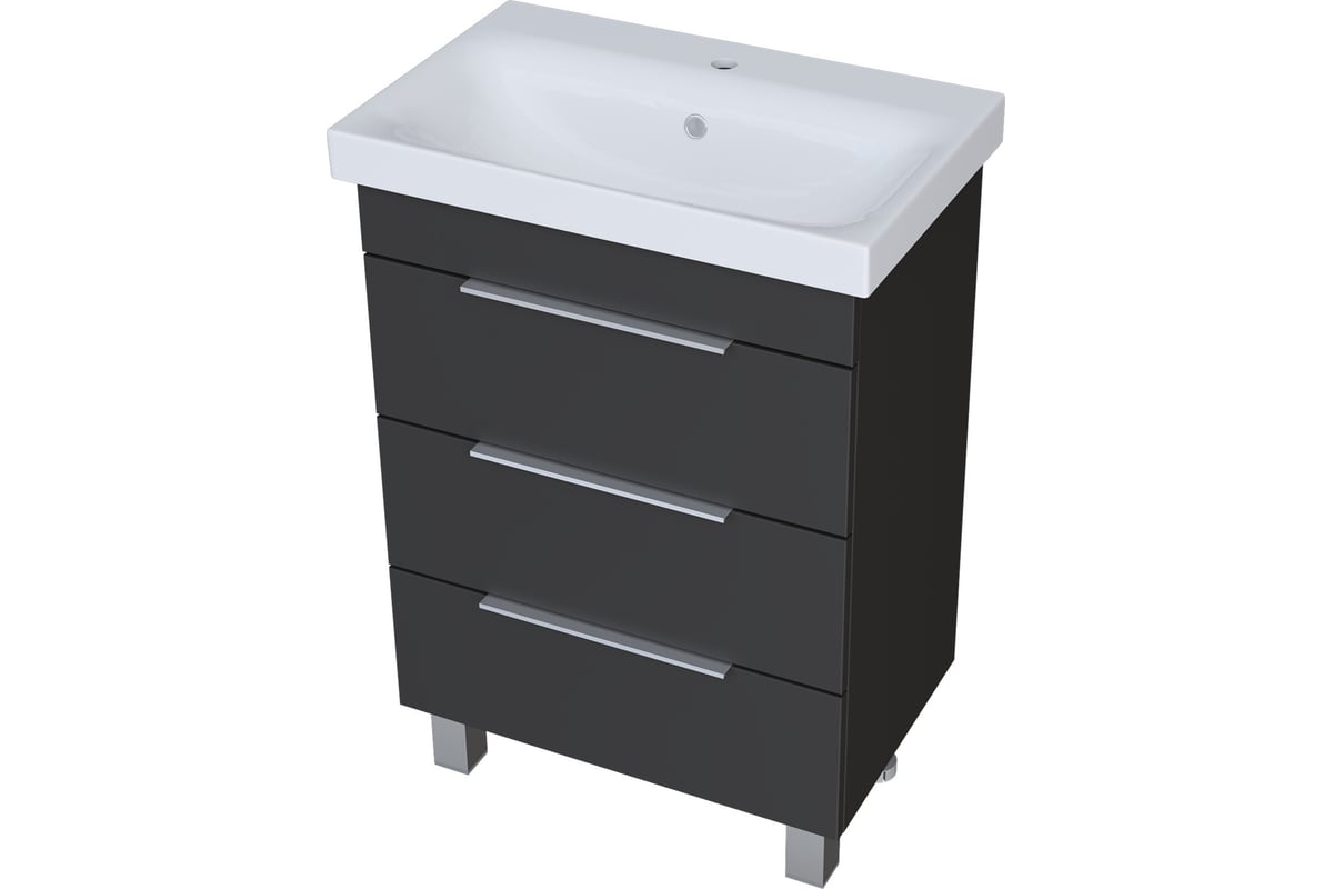 Тумба под раковину в ванную 1Marka Gaula 80 см напольная Black У92547 ...