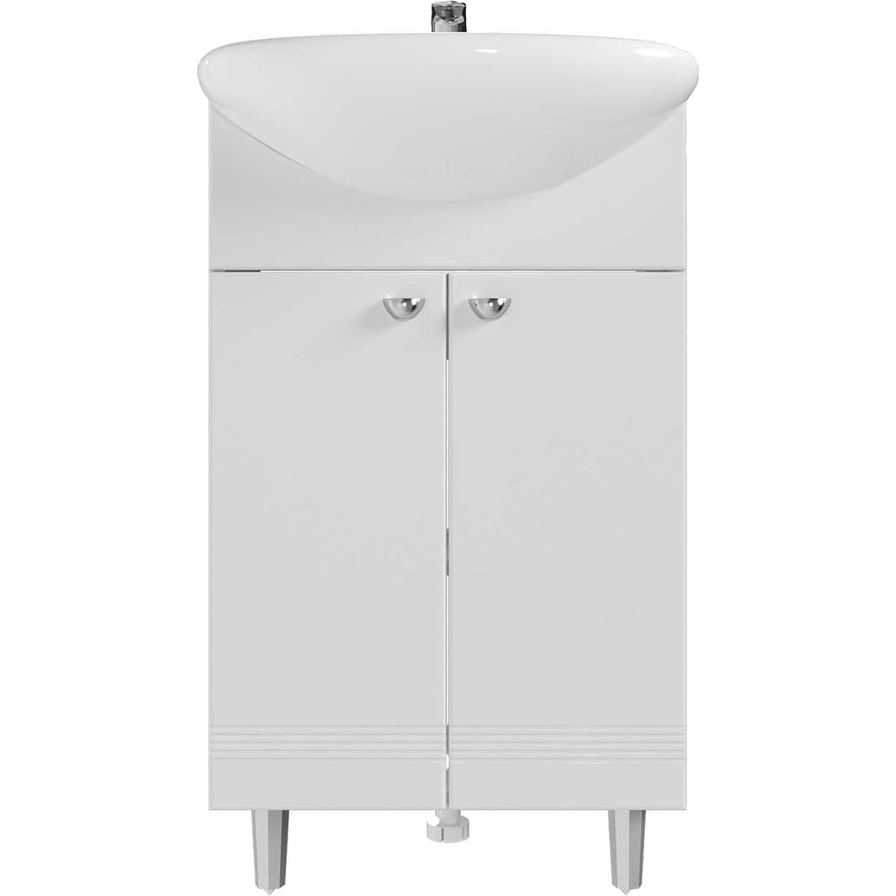 Тумба под раковину в ванную 1Marka Story 50 см напольная Белый глянец ...