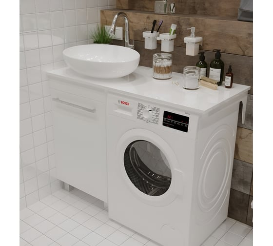 Столешница под стиральную машину 1Marka Wash 110 белый глянец Ц0000004097