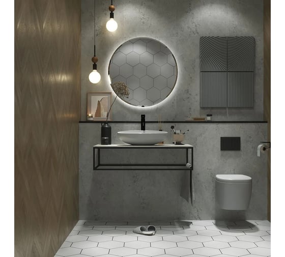 Столешница 1Marka LOFT 90 из керамогранита, светло-серый МА01 Nat Ц0000008736