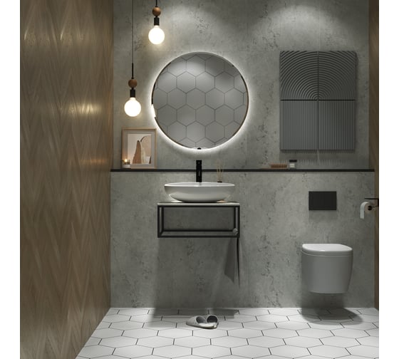Столешница 1Marka LOFT 60 из керамогранита, светло-серый МА01 Nat Ц0000008734