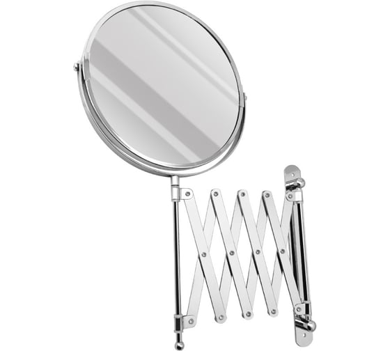 Зеркало косметическое настенное большое раздвижное САНАКС гармошка, нержавеющая сталь, хромированная 75269-1 1