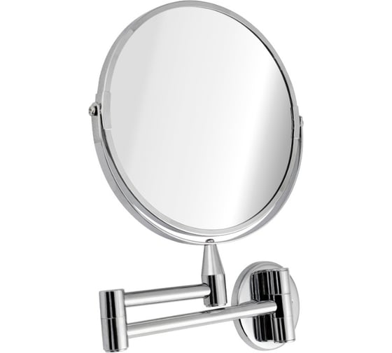 Зеркало косметическое настенное САНАКС большое, раздвижное, на коленце, нержавеющая сталь, хромированная 75270-1 1
