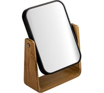 Зеркало косметическое настольное САНАКС ЧЕРНОЕ, с вставками из бамбука 75814
