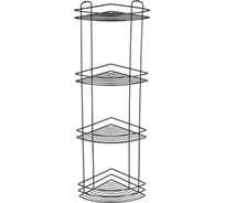 Полка угловая 4-ярусная Рыжий кот BLACK, черный 111183