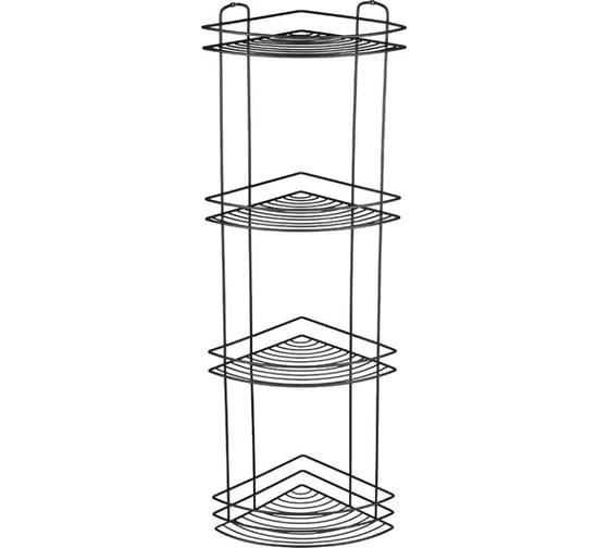 Полка угловая 4-ярусная Рыжий кот BLACK, черный 111183 1