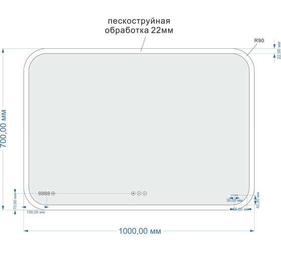 Зеркало Cersanit DESIGN LED 070 PRO 100 KN-LU-LED070100-p-Os