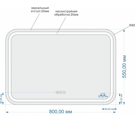 Зеркало Cersanit DESIGN LED 050 PRO 80 KN-LU-LED05080-p-Os