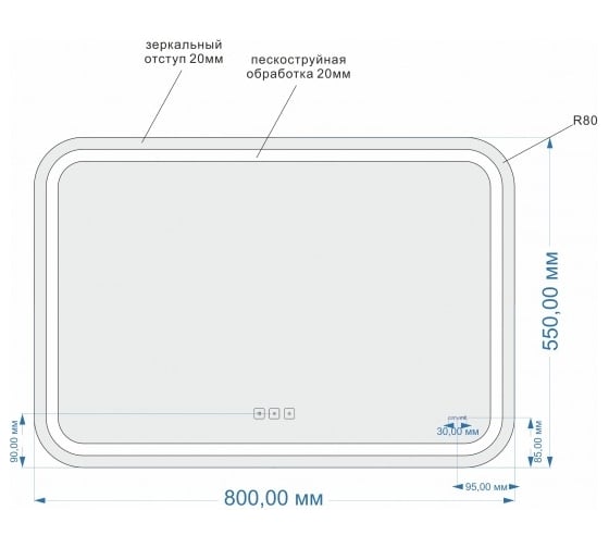 Зеркало Cersanit DESIGN LED 051 PRO 80 KN-LU-LED05180-p-Os