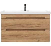 Тумба без раковины RUVANN AQVI 100 в ванную подвесная Голд крафт Т.AQVI-GK.П-100П