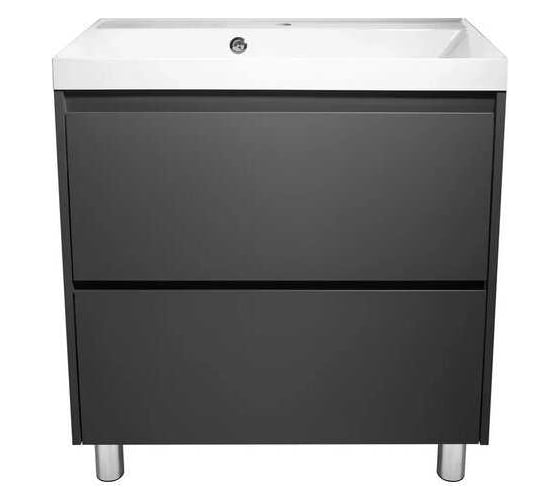 Тумба Stella Polar напольная Борнео 80, 2 ящ., люкс графит матовый, Стандарт 80/Азур 80 SP-00001329 1