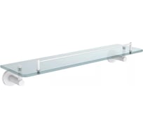 Полка стеклянная VIEIR 1-ярусная, настенная, держатели из нержавеющей стали, цвет белый, V5521-F