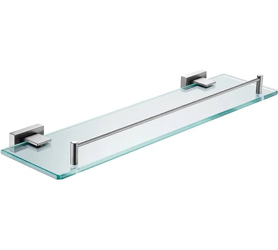 Полка стеклянная VIEIR настенная 1-ярусная, нержавеющая сталь, графит, для ванной комнаты, V5021-G 1