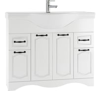 Тумба Домино RICH под умывальник Классика 105 белое дерево, с 2 верхними ящиками DR6004T