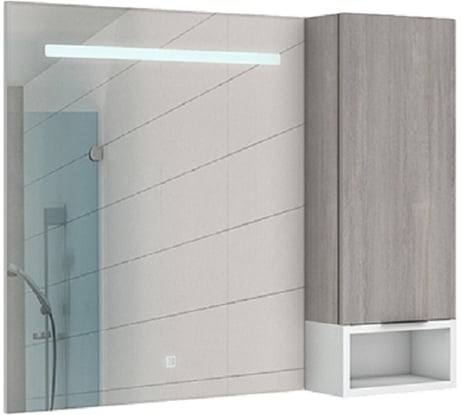 Шкаф-зеркало Домино Trend 100 Дуб серый DTr8004HZ