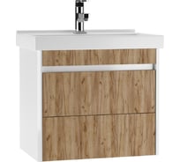 Подвесная тумба Домино Uno В2 под умывальник Fest 60 Дуб вотан, с двумя ящиками DU1512T
