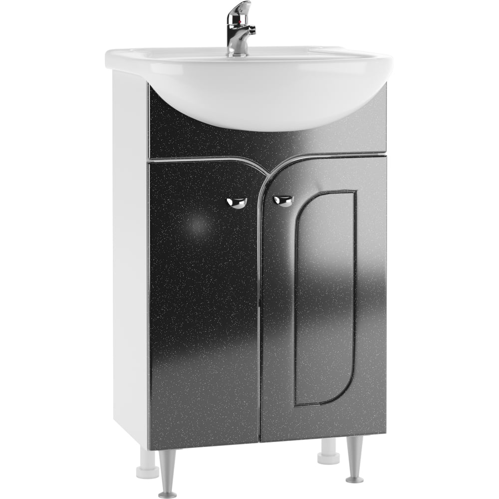 Тумба Айсберг Радуга под умывальник Уют 50 черный металлик, без ящика ...