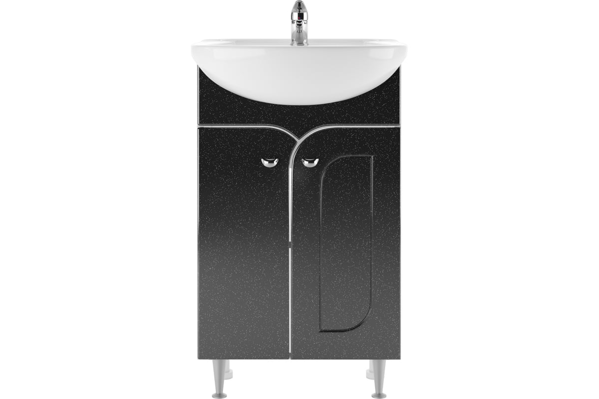 Тумба Айсберг Радуга под умывальник Уют 50 черный металлик, без ящика ...
