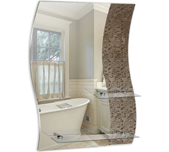 Зеркало MIXLINE Циркон 540x740 ШВ 2 полки 548539 1