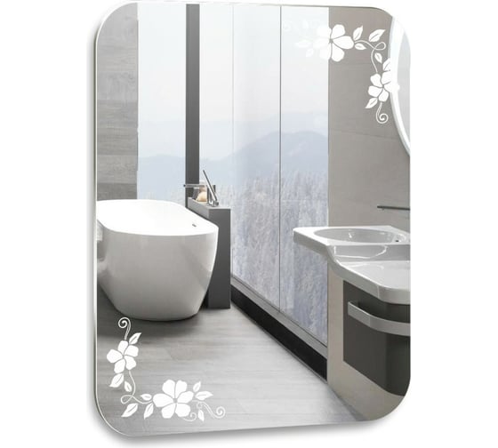 Зеркало MIXLINE Блум 550x800 ШВ пескоструйный рисунок 548529 1