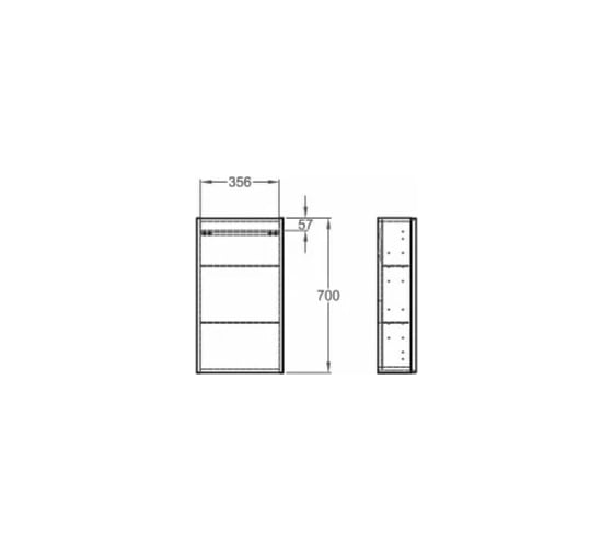 Боковой шкафчик с дверцей GEBERIT Renova Nr. 1 Plan 390х700х173 мм, белый глянец 869010000 00000075895