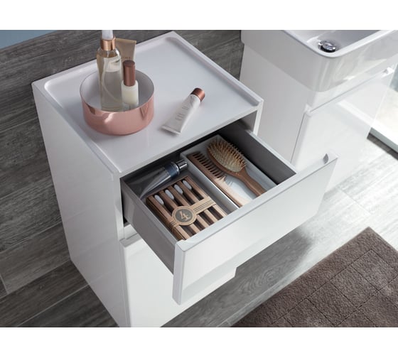 Боковой шкафчик с дверцей GEBERIT Renova Nr. 1 Plan 390х700х360 мм, белый глянец 869020000 00000075805