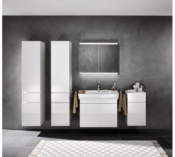 Боковой шкафчик с дверцей GEBERIT Renova Nr. 1 Plan 390х700х360 мм, белый глянец 869020000 00000075805