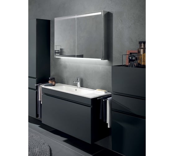 Шкафчик под раковину Geberit Slim с выдвижным ящиком, темно-серый матов 869581000 00000074774