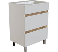 Тумба для ванной MIXLINE БРИКС-50 2 ящика белый/дуб вотан под рак.Breeze 50 мебельный Sanita Luxe ПВХ 556808