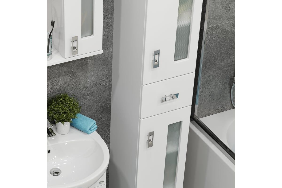 Пенал Onika Кристалл 30 напольный, белый, универсальный 403050 ...