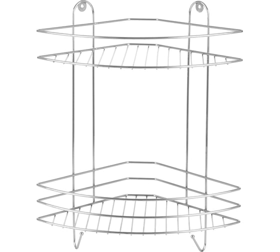 Угловая полка Рыжий кот двухъярусная Vento Plus 23*23*41,5 см хром 310848