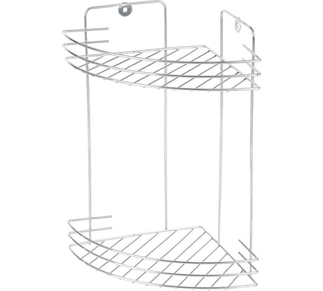 Угловая полка Рыжий кот двухъярусная Vento 19*19*30 см хром 310846