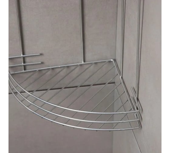 Угловая полка Рыжий кот двухъярусная Vento 19*19*30 см хром 310846
