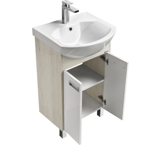 Тумба AQUATON БЕККА 50 белый/дуб Сомерсет для раковины SMILE-50 1A210801BAC20 00045164