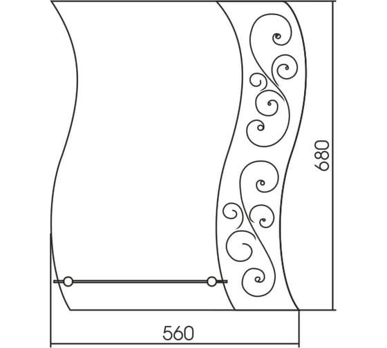Зеркало MIXLINE "Ажур" 560х680 с полкой 548523