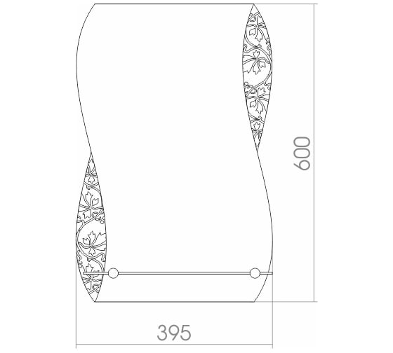 Зеркало MIXLINE "Аква" 395х600 с полкой/пескоструйный рисунок 529383