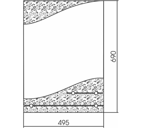 Зеркало MIXLINE "Обсидиан" 495х690 2 полки 548533