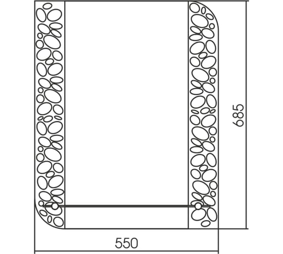 Зеркало MIXLINE "Тессера" 550х685 с полкой 548537