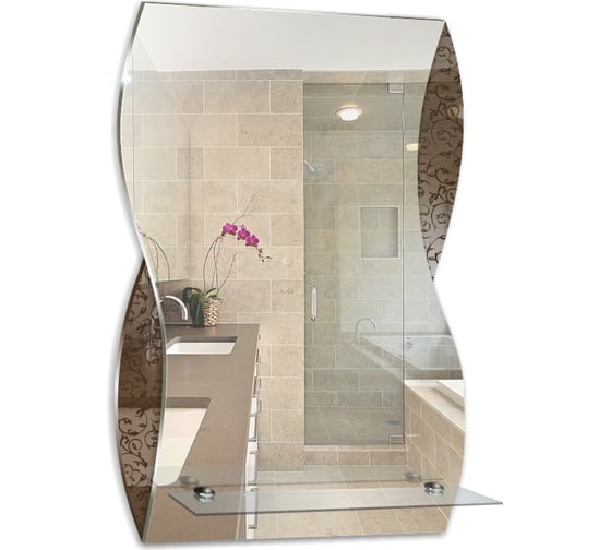 Зеркало MIXLINE "Опал" 395х600 с полкой 548534