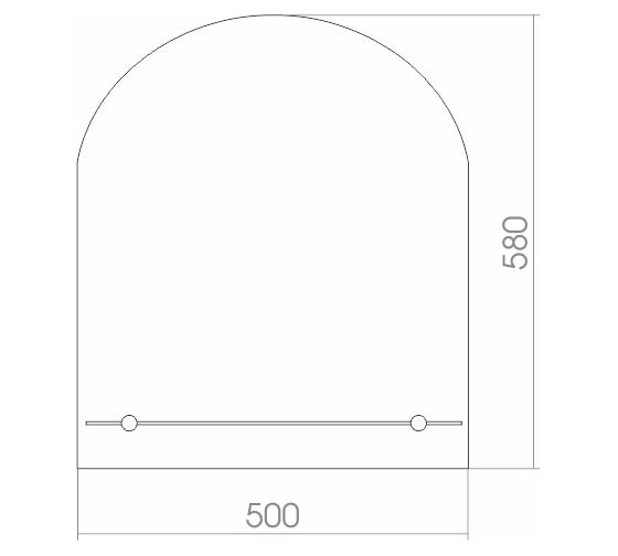 Зеркало MIXLINE "Арка" 500х580 с полкой 525475