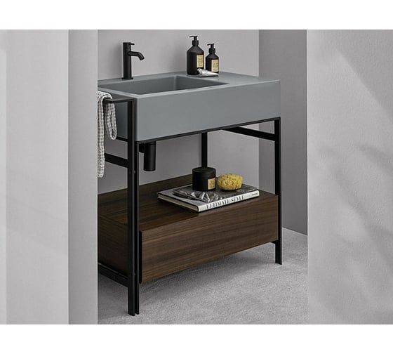 Структура для раковины CIELO NARCISO Mini 76х50 см, цвет черный NASTMNM