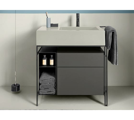 Структура для раковины CIELO NARCISO Mini 76х50 см, цвет черный NASTMNM