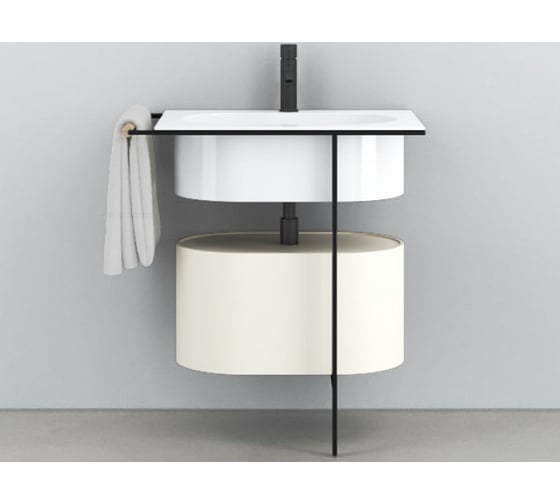 Структура для раковины и ящика CIELO KYROS 77х50х84 см, цвет черный матовый KYST NM 1
