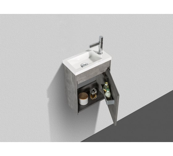 Подвесная база под раковину BelBagno PIETRA Stucco Cemento MINI-400-1A-SO-SCM-R