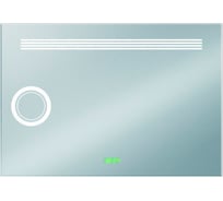 Зеркало Dubiel Vitrum Lustro прямоугольное, с внутренней подсветкой, увеличитель, электронные часы, 110x75 см Unico 4