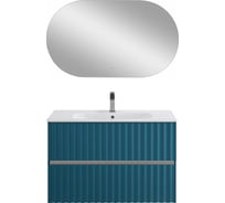 База под раковину подвесная Art&Max ELEGANT с двумя выкатными ящиками, с LED подсветкой ручек. Аквамарин AM-ELEGANT-900-2C-SO-AQ-P