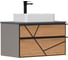 Тумба EQUIL Ferro 80, подвесная, 2 ящ., лен антрацит/дуб мадера (под раковину 78531), tpFERRO80.2Y-11 1