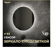 Зеркало Lina D65 с LED, сенсор на взмах T20104IR Teymi ЦБ-00258890