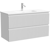 Тумба подвесная Sancos Snob R 890х390х500, c двумя ящиками оснащенными доводчиками, Bianco SNR90/39W