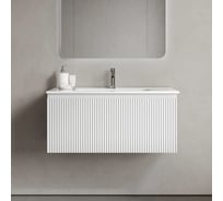 Тумба подвесная Sancos Snob R 1.0, 890×445×406 мм, с одним ящиком с доводчиками, Bianco SNR1.090W